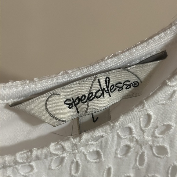 White Eyelet Dress with Ruffle Hem - Picture 5 of 5